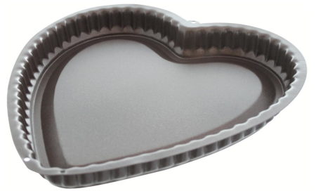 Totul pentru Cofetarie, Patiserie,Pizza - Tava de copt in forma de inima cu margine striata WALTER - 1.3 l