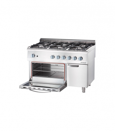 Mașină de gătit pe Gaz 9711210, 6 arzătoare 36.5kW, Cuptor Gaz Static [1]