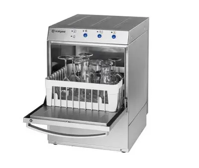 Masini Spalare Ustensile - Masină de spălat pahare si vase 400×400 mm cu dispenser clatire, dozator detergent si pompă evacuare