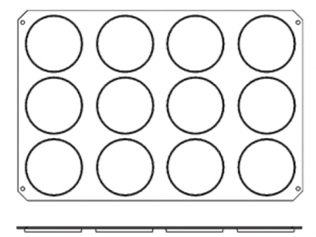 Forma silicon "SPONGE CAKE" 60X40 CM - 12 alveole - 115313 [2]