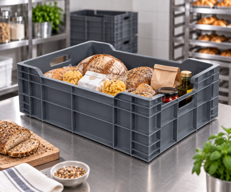 Accesorii Horeca/Depozitare/Transport - Naveta depozitare transport alimente 60x40xh20cm 40 L