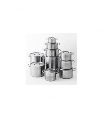 Oală înaltă din inox satinat cu capac 15.4L [2]
