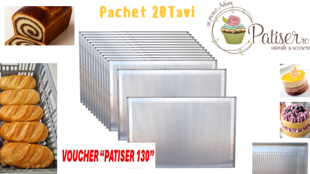 Tavi,Retine Pizza - Pachet 20 tavi aluminiu perforat 60x40