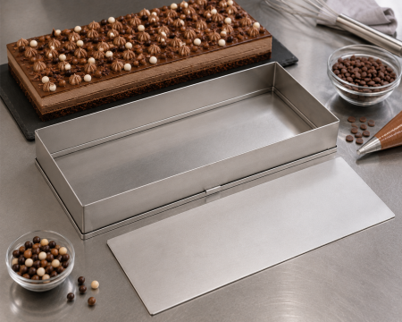 Tavi,Retine Pizza - Tava cofetarie din aluminiu cu fund detasabil 580x400x50 mm