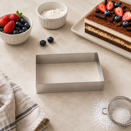 Rama inox dreptunghi 22x30xh5 cm