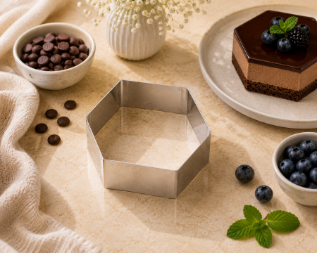 Rame pentru coacere - Rama inox forma hexagon 18xh5 cm