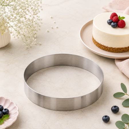 Rame pentru coacere - Rama inox rotunda fara borduri Ø14xH5 cm
