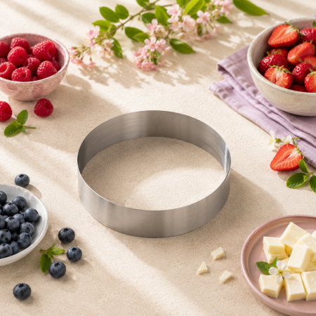 Rame pentru coacere - Rama inox rotunda fara borduri Ø24xH5 cm