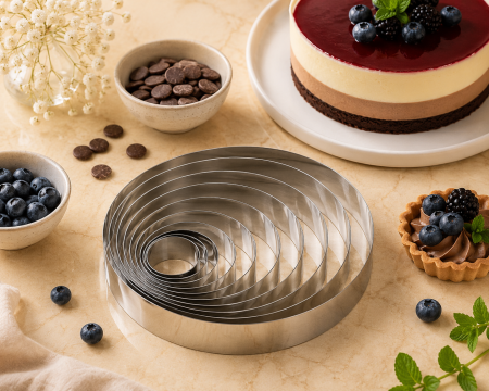 Rame - Rama inox rotunda fara borduri Ø7.5xH 4cm