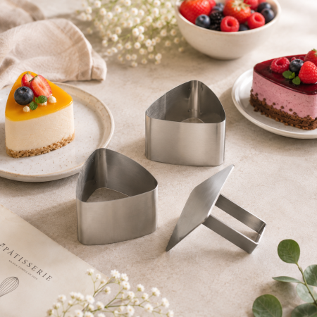 Matrice Patiserie - Rama inox triunghi curbat 6.5xh4.5 cm
