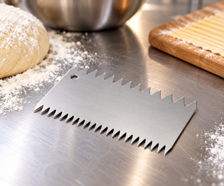 Totul pentru Cofetarie, Patiserie,Pizza - Rascheta Aluat Inox, 10 x7.5 cm