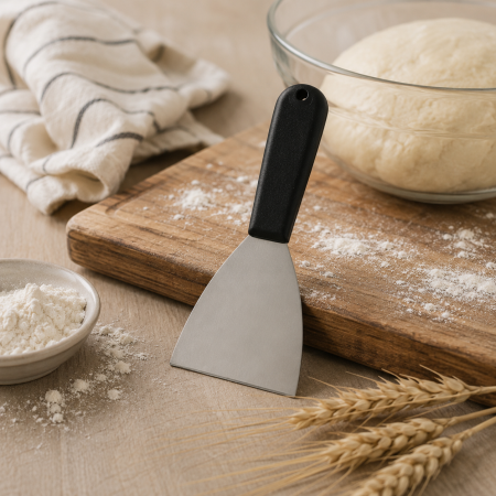 Totul pentru Cofetarie, Patiserie,Pizza - Rascheta aluat inox 11.3x6cm