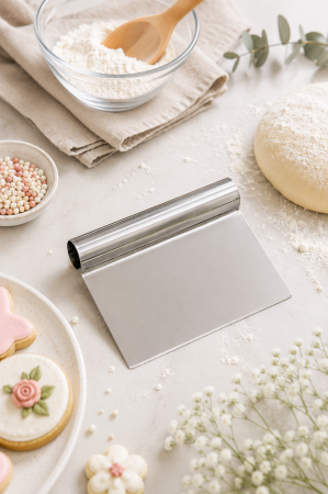Totul pentru Cofetarie, Patiserie,Pizza - Rascheta aluat inox 15 x 10.5 cm