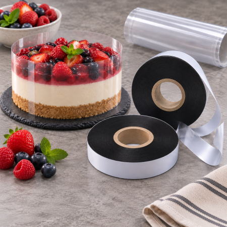 Totul pentru Cofetarie, Patiserie,Pizza - Rola acetofan HPVC 35 mm x 200 m, 80 microni, pentru tort