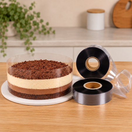 Totul pentru Cofetarie, Patiserie,Pizza - Rola acetofan HPVC 45 mm x 200 m, 80 microni, pentru torturi - 114054