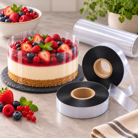 Totul pentru Cofetarie, Patiserie,Pizza - Rola acetofan HPVC 60 mm x 300 m, 37 microni, pentru tort