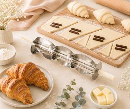 Decupatoare, Cutite - Rola dubla pentru taiat croissante 18xh20 cm