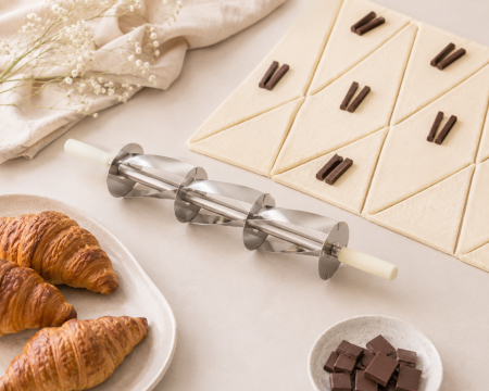 Decupatoare, Cutite - Rola tripla pentru taiat croissante, 18 x h 20cm