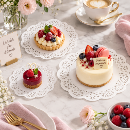 Set 3 tortite decorativa rotunde pentru prajituri