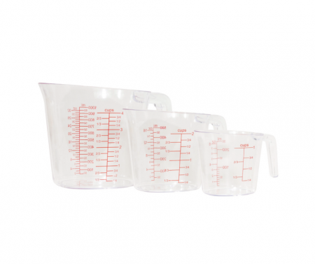Cani, Flacoane, Boluri, Vase - Set Cana Gradata Plastic 250/500/1000 ml
