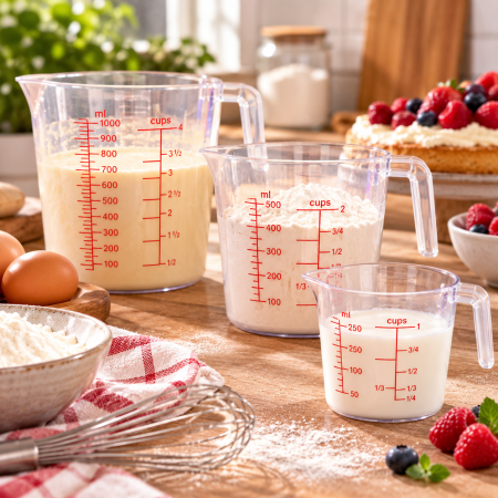 Totul pentru Cofetarie, Patiserie,Pizza - Set cana gradata plastic 250/500/1000 ml