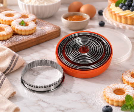 Totul pentru Cofetarie, Patiserie,Pizza - Set decupatoare Inox 9 piese