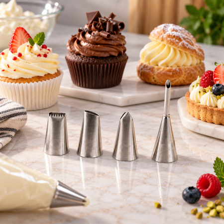 Totul pentru Cofetarie, Patiserie,Pizza - Set Duiuri / Sprituri Profesionale Inox - 4 piese