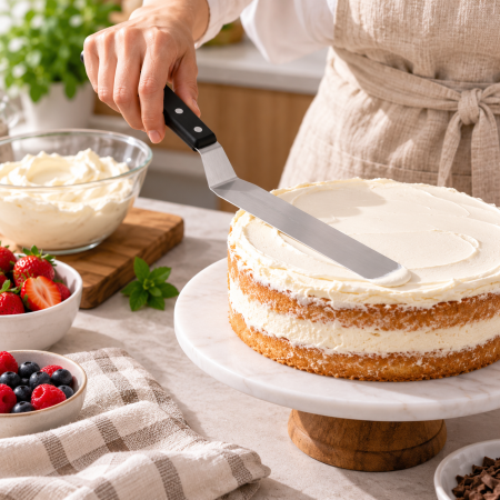 Totul pentru Cofetarie, Patiserie,Pizza - Spatula unghiulara inox 25 cm