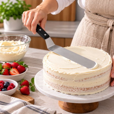 Totul pentru Cofetarie, Patiserie,Pizza - Spatula unghiulara inox 30x8.7 cm