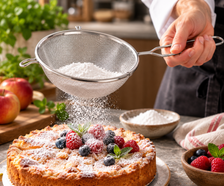 Totul pentru Cofetarie, Patiserie,Pizza - Strecuratoare inox cu maner Ø18 cm