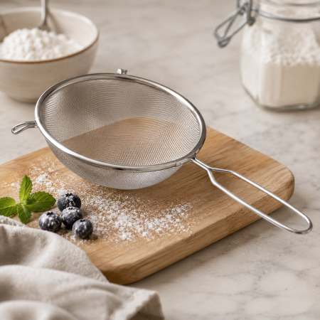 Totul pentru Cofetarie, Patiserie,Pizza - Strecuratoare inox cu maner Ø20 cm