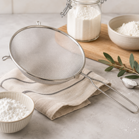 Totul pentru Cofetarie, Patiserie,Pizza - Strecuratoare inox cu maner Ø26 cm