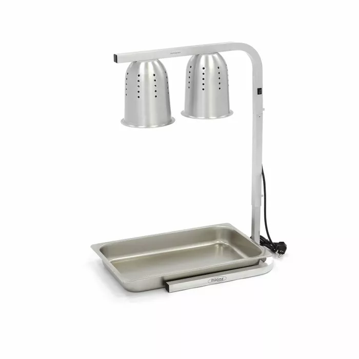 Bain marie, Incalzitoare diverse - Suport cu 2 lămpi infrarosu  cu 2 zone pentru incălzit GN 1/1