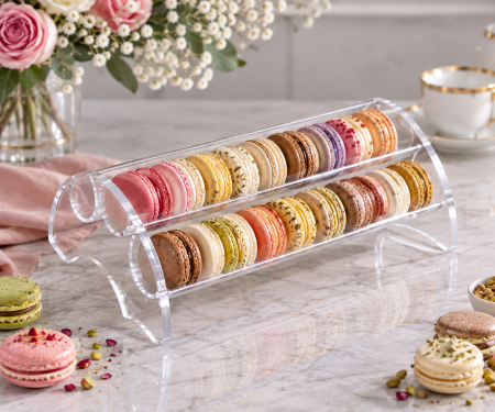 Suporturi si Accesorii Tort - Suport macarons cu tavite cilindrice, 30x20x18cm