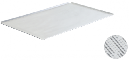 Tavi, Forme/Folii Coacere, Cosuri - Tava aluminiu perforat GN 2/3 - 4 margini la 45°