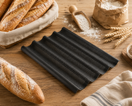 Tava Baghete Cu Teflon Negru 32.5x53 - 4 Canale