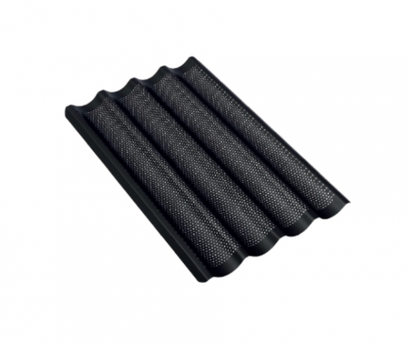 Tavi, Forme/Folii Coacere, Cosuri - Tava Baghete Cu Teflon Negru 32.5x53 - 4 Canale