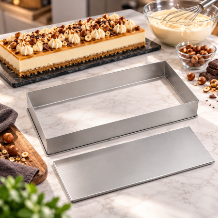 Totul pentru Cofetarie, Patiserie,Pizza - Tava cofetarie din aluminiu cu fund detasabil 580x100x50mm