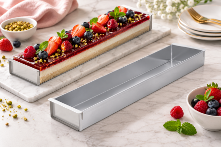 Tavi, Forme/Folii Coacere, Cosuri - Tava cofetarie cu o margine detasabila - 58x10xh5cm