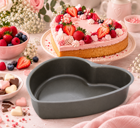 Totul pentru Cofetarie, Patiserie,Pizza - Tava de copt in forma de inima WALTER -2.60 l