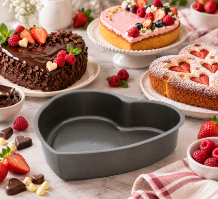 Totul pentru Cofetarie, Patiserie,Pizza - Tava de copt in forma de inima WALTER -3.30 l