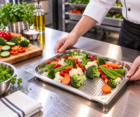 Totul pentru Cofetarie, Patiserie,Pizza - Tavă Gastronom Perforată GN1/2 h 20 mm