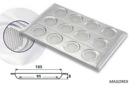 Echipamente/Accesorii spalare - Tava pentru chifle din aluminiu perforat 60x40 cm -  MAG112140