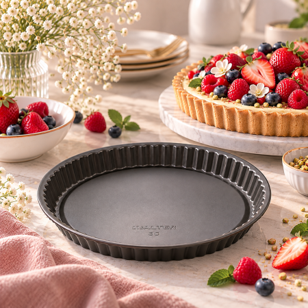 Totul pentru Cofetarie, Patiserie,Pizza - Tava pentru tarta cu fructe, cu margine striata WALTER -1.80 l 