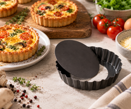 Tavi, Forme/Folii Coacere, Cosuri - Tava Profesionala Mini Quiche Ø10 cm