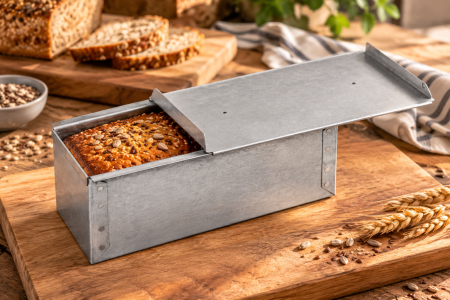 Tavi, Forme/Folii Coacere, Cosuri - Tava toast cu capac fier aluminat 30x10xh10 cm