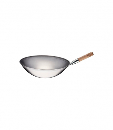 Tigăi - Tigaie wok Ø400mm, oțel carbon, suprafață satinată