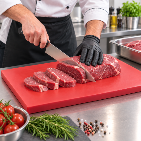 Tocator Neted 600x400xh2 cm - HACCP - Rosu