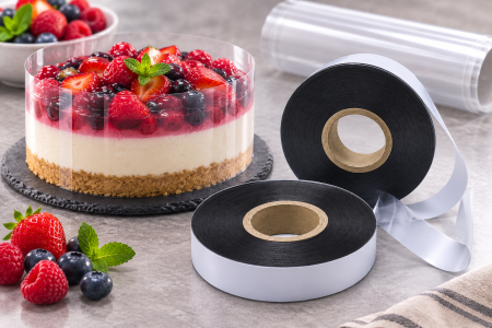 Totul pentru Cofetarie, Patiserie,Pizza - Rola acetofan HPVC 60 mm x 300 m, 37 microni, pentru tort