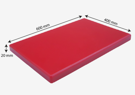 Totul pentru Cofetarie, Patiserie,Pizza - Tocator Neted 600x400xh2 cm - HACCP - Rosu